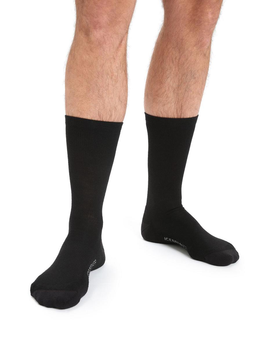 Black Icebreaker Merino Lifestyle Light Crew Men\'s Socks | AU 1048ILHS